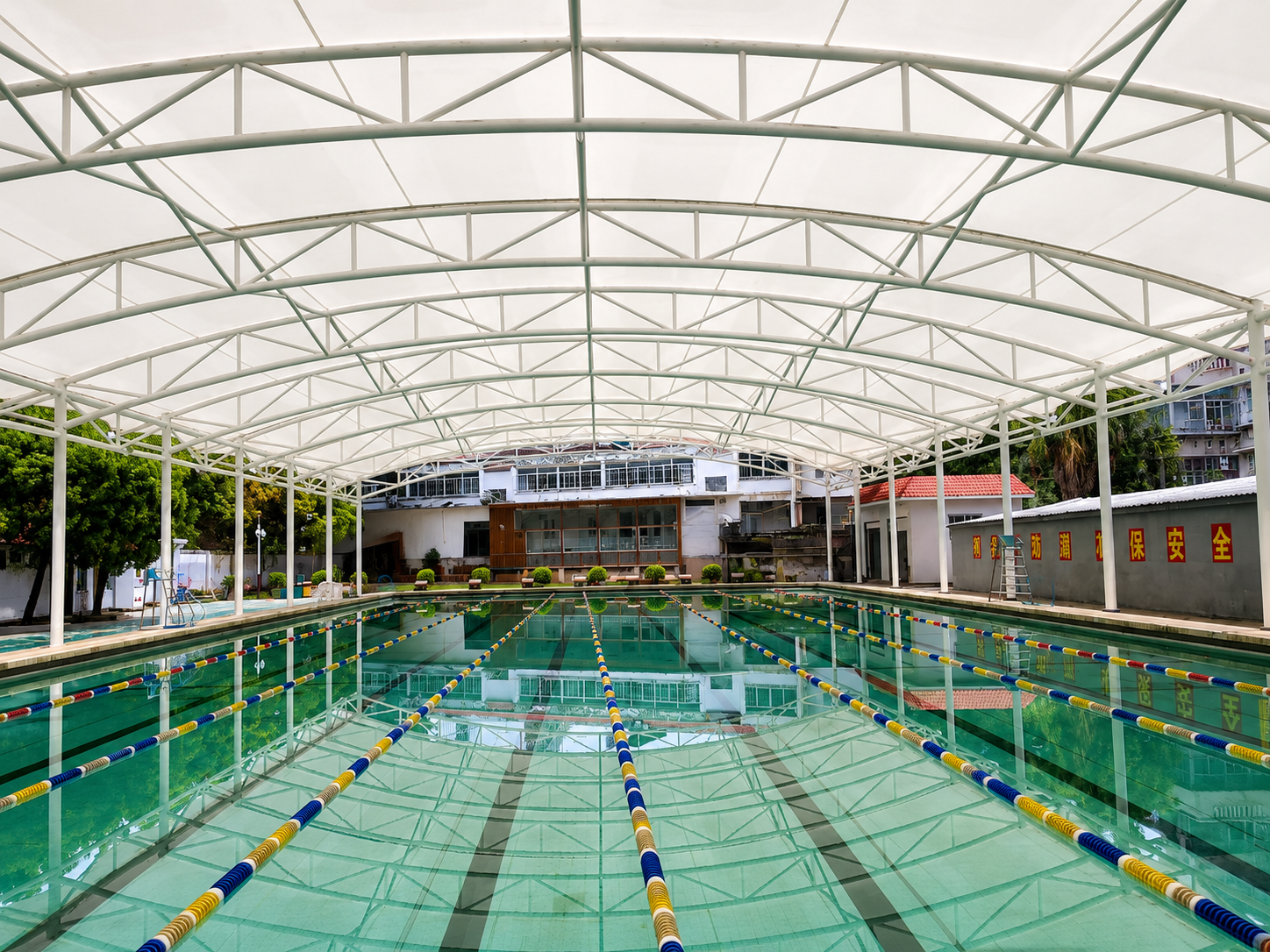 Swimming Pool Tensile Structure - Slide 2